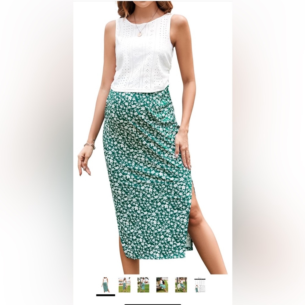 Skirt and shirt maternity floral